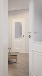 CloseUp-Milieuansicht von Innentür Cottage M20 LA Weißlack – Lebo