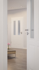 CloseUp-Milieuansicht von Lacuna 4 LA Classic Weißlack Innentür - Huga