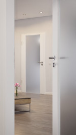 CloseUp-Milieuansicht von Sueno 1 Basic Durat Verkehrsweiß RAL 9016 Innentür - Huga