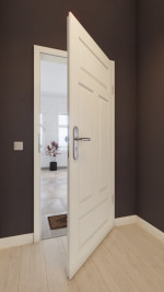 Front-Milieuansicht von GARANT Wohnungseingangstür Como CK1 Weißlack 