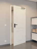CloseUp-Milieuansicht von GARANT Rauchschutztür Como CK2 Weißlack 