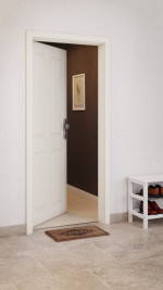 CloseUp-Milieuansicht von GARANT Wohnungseingangstür Como CK4 Weißlack 