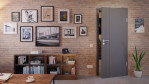 Front-Milieuansicht von Huga Innentür Signum 44 Hygge grau RAL 7037 Lack Concept
