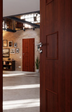 CloseUp-Milieuansicht von Innentür Dexo M1 Walnuss Dekorfolie