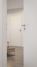 CloseUp-Milieuansicht von Innentür Sigma Weißlack ähnlich RAL 9003