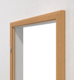 Detailansicht von GARANT Blendrahmen für Brandschutztüren Eiche Premium CePaL mit runder Kante