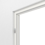 Detailansicht von GARANT Blockrahmen für Doppelflügeltüren Weißlack 9016 mit runder Kante