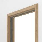 Detailansicht von GARANT Schiebetürsystem in der Wand laufend Authentic Risseiche CePaL