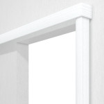 Detailansicht von Schiebetürsystem Weiß Dekorfolie vor der Wand laufend ohne Zarge