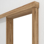 Detailansicht von Schiebetürsystem Honig Catania Dekorfolie vor der Wand laufend mit Zarge