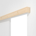 Detailansicht von Schiebetürsystem vor der Wand laufend Fichte - Radex