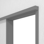 Detailansicht von LEBO Schiebetürsystem vor der Wand laufend Ultramatt Hygge Grau ähnl. RAL 7037 Versio inkl. Zarge