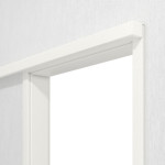 Detailansicht von LEBO Schiebetürsystem vor der Wand laufend Ultramatt Weiß ähnl. RAL 9016 Versio inkl. Zarge