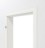 Detailansicht von Zarge für Wohnungseingangstüren Verkehrsweiß RAL 9016 Lack mit eckiger Kante - Huga