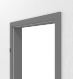 Detailansicht von LEBO Zarge Ultramatt Hygge Grau ähnl. RAL 7037 Versio mit runder Kante