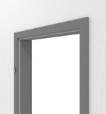 Detailansicht von LEBO Zarge für Wohnungseingangstüren Ultramatt Hygge Grau ähnl. RAL 7037 Versio mit runder Kante