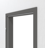 Detailansicht von Huga Zarge Hygge grau RAL 7037 Duradecor mit runder Kante