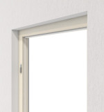 Perspektive in der Wand von Blockrahmen Gebürstete Pinie CPL Vario mit eckiger Kante - Hörmann