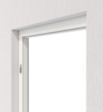 Perspektive in der Wand von Blockrahmen Weiß ähnlich RAL 9016 Basic Lack Vario mit eckiger Kante - Huga