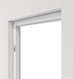 Perspektive in der Wand von Blockrahmen Bütte Weiß Dekor mit runder Kante - Huga