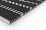 Schräge Detailansicht von Aluprofilmatte ROYAL Rips T01PP schwarz - Entrada