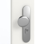 Detailansicht der Oberfläche von GARANT Wohnungseingangstür Weißlack 9016 mit Lichtausschnitt LA-DIN