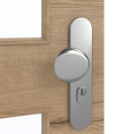 Detailansicht der Oberfläche von GARANT Wohnungseingangstür Quer Authentic Risseiche CePaL mit Lichtausschnitt LA-11