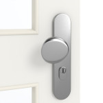 Detailansicht der Oberfläche von GARANT Wohnungseingangstür Weißlack 9016 mit Lichtausschnitt LA-11