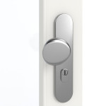 Detailansicht der Oberfläche von GARANT Wohnungseingangstür Weißlack 9016 mit Lichtausschnitt LA-3