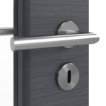 Detailansicht der Oberfläche von Doppelflügeltür LA 11 Strukturiert Anthrazit Basic inkl. Zarge - Huga