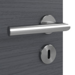 Detailansicht der Oberfläche von Doppelflügeltür LA 24 Strukturiert Anthrazit Basic inkl. Zarge - Huga