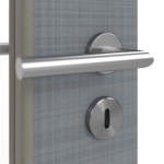 Detailansicht der Oberfläche von Doppelflügeltür LA 24 schlossseitig Cotton like Hygge Grau Basic inkl. Zarge - Huga