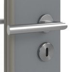 Detailansicht der Oberfläche von Doppelflügeltür LA 24 schlossseitig Ultramatt Hygge Grau Basic inkl. Zarge - Huga