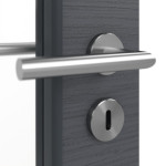 Detailansicht der Oberfläche von Doppelflügeltür LA 27 Strukturiert Anthrazit Basic inkl. Zarge - Huga