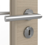 Detailansicht der Oberfläche von Doppelflügeltür LA 27 Strukturiert Taupe Basic inkl. Zarge - Huga