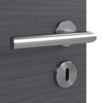 Detailansicht der Oberfläche von Doppelflügeltür LA 6 Strukturiert Anthrazit Basic inkl. Zarge - Huga