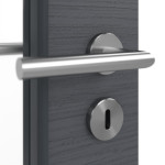 Detailansicht der Oberfläche von Doppelflügeltür LA 8 Strukturiert Anthrazit Basic inkl. Zarge - Huga