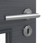 Detailansicht der Oberfläche von Doppelflügeltür LA 9 Strukturiert Anthrazit Basic inkl. Zarge - Huga