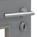 Detailansicht der Oberfläche von Doppelflügeltür LA 9 Strukturiert Hygge Grau Basic inkl. Zarge - Huga