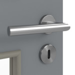 Detailansicht der Oberfläche von Doppelflügeltür LA 9 Ultramatt Hygge Grau Basic inkl. Zarge - Huga