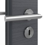 Detailansicht der Oberfläche von Doppelflügeltür LA-DIN Strukturiert Anthrazit Basic inkl. Zarge - Huga