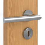 Detailansicht der Oberfläche von GARANT Doppelflügeltür inkl. Zarge Eiche Premium CPL mit Lichtausschnitt LA-DIN