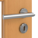 Detailansicht der Oberfläche von GARANT Doppelflügeltür inkl. Zarge Buche Exklusiv CPL mit Lichtausschnitt LA-DIN Sprosse SP0