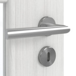 Detailansicht der Oberfläche von GARANT Doppelflügeltür inkl. Zarge Authentic Grigio GCK08 mit Lichtausschnitt LA-DIN Sprosse SP1