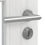 Detailansicht der Oberfläche von GARANT Doppelflügeltür inkl. Zarge Authentic Grigio GCK08 mit Lichtausschnitt LA-DIN Sprosse SP10