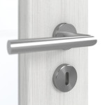 Detailansicht der Oberfläche von GARANT Doppelflügeltür inkl. Zarge Authentic Grigio CPL mit Lichtausschnitt LA-2