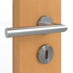 Detailansicht der Oberfläche von GARANT Doppelflügeltür inkl. Zarge Buche Exklusiv CPL mit Lichtausschnitt LA-2