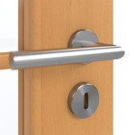 Detailansicht der Oberfläche von GARANT Doppelflügeltür inkl. Zarge Buche Exklusiv CPL mit Lichtausschnitt LA-2 Sprosse SP1