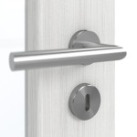 Detailansicht der Oberfläche von GARANT Doppelflügeltür inkl. Zarge Authentic Grigio CPL mit Lichtausschnitt LA-4 schlossseitig