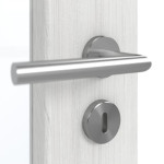 Detailansicht der Oberfläche von GARANT Doppelflügeltür inkl. Zarge Authentic Grigio GCK08 mit Lichtausschnitt LA-5 schlossseitig